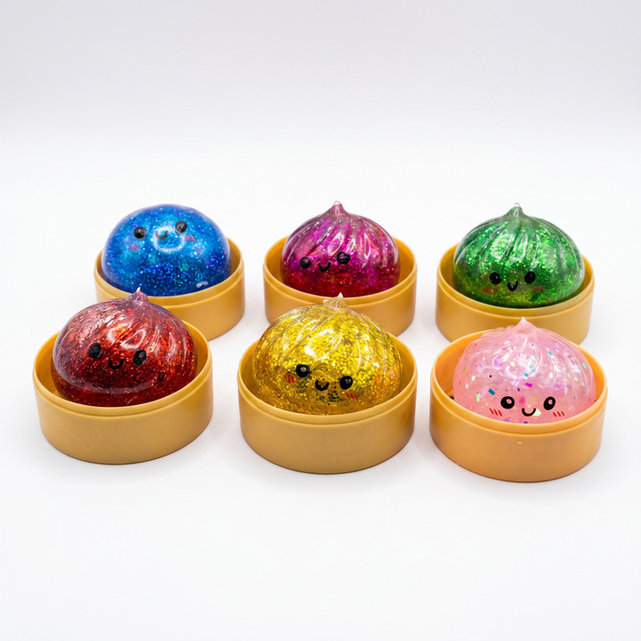 Mini Glitter Dumpling Gel Bead Squishy Toy – Mystery Surprise Color