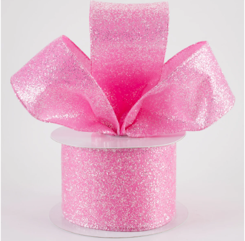 Fuchsia Glitter Ribbon 2.5"