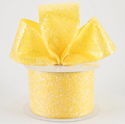 Yellow Glitter Ribbon 2.5"