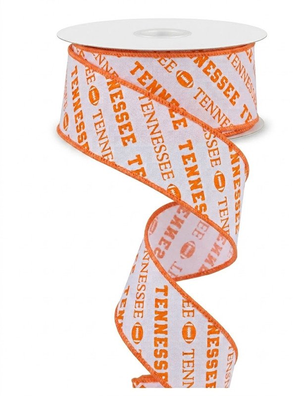 Tennessee Diagonal Text Wired Ribbon 1.5"