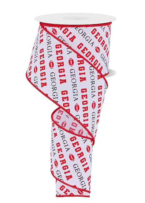 Georgia Diagonal Print Wired Ribbon 2.5"