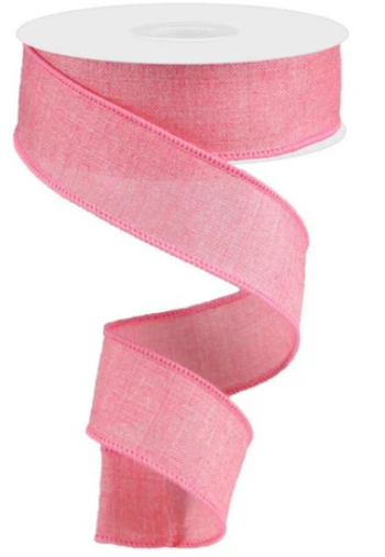 Pink Linen Wired Ribbon 1.5"