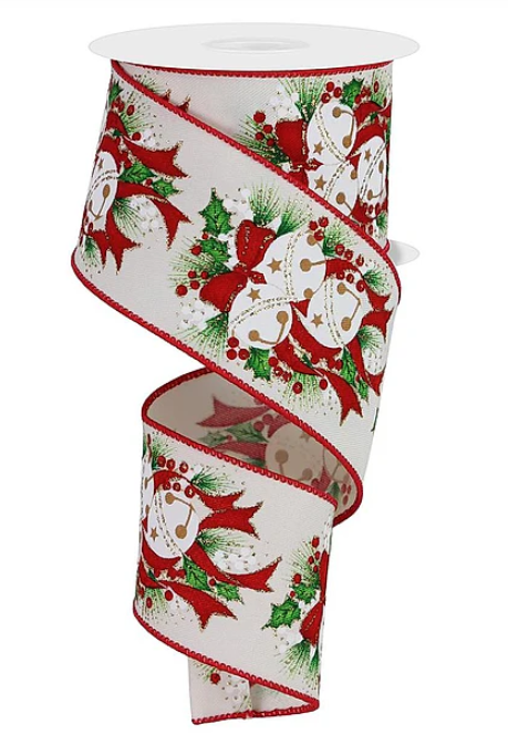 Jingle Bell, Holly, Pine & Berry Ribbon 2.5"