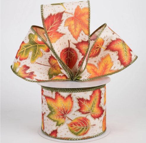 Falling Leaves Ribbon 2.5"