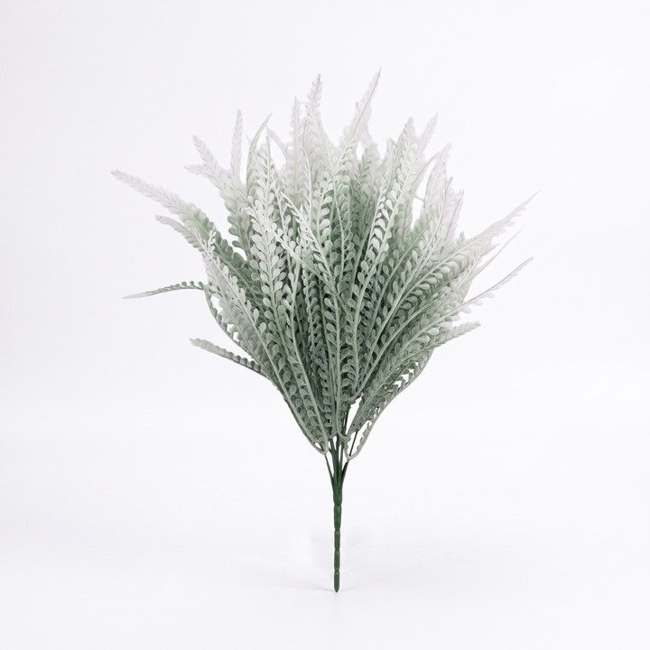 16" Frosted White Bead Grass Bush (UV)