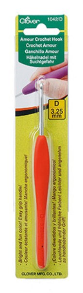 Clover Amour Crochet Hook – Size D (3.25mm) Orange