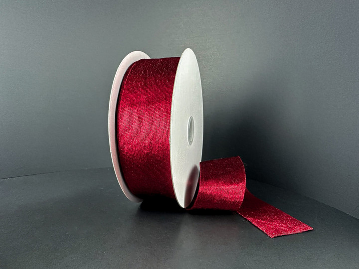 Burgundy Lush Unwired Velvet Ribbon 1.5"