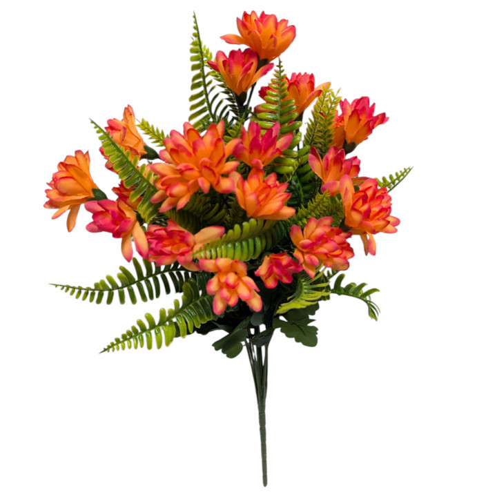 Peachy Orange / Beauty Pink Small Bloom Mums