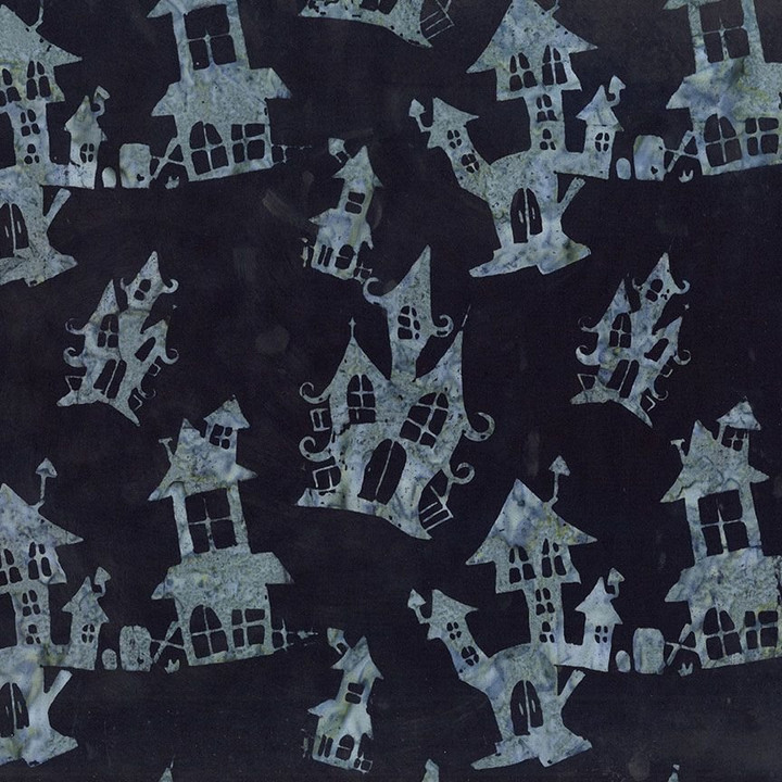 Tonga Haunted Ghost Haunted House Batik Cotton Fabric