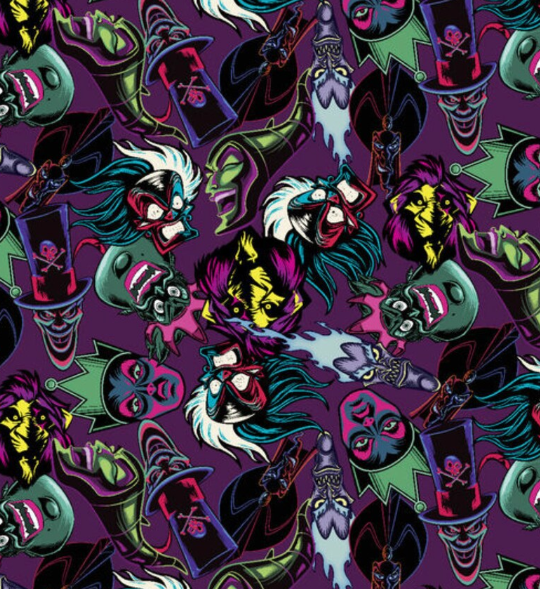 OFFICIAL LICENSED Disney Villains Packed Villain Characters Fabric