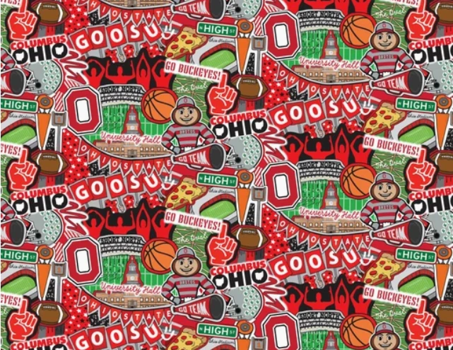 Ohio State University "Doodle Designed by Sammy" Cotton Fabric