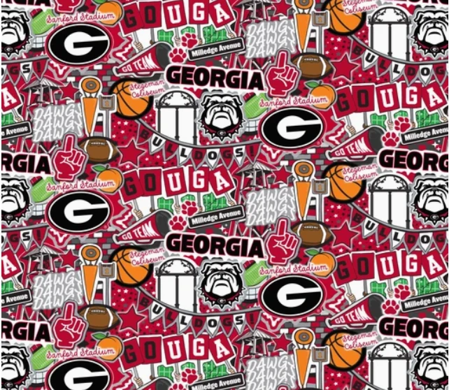 University of Georgia "Doodle Designed by Sammy" Cotton Fabric