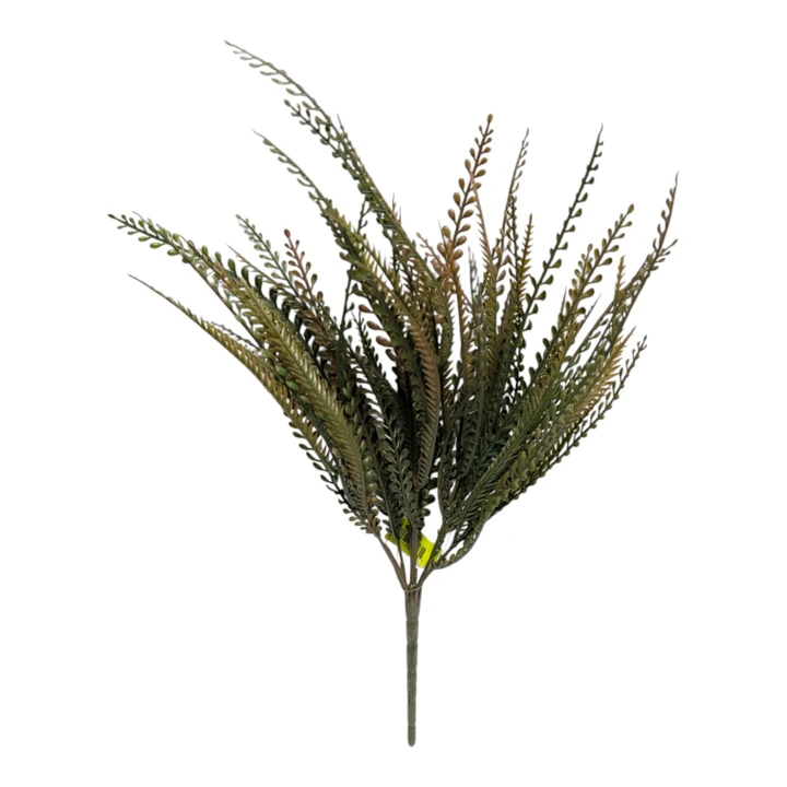 18" Dark Sage Bead Grass Bush