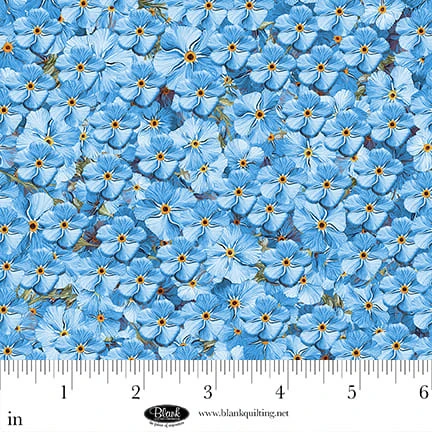 Forget Me Not Blue Small Floral Print Cotton Fabric