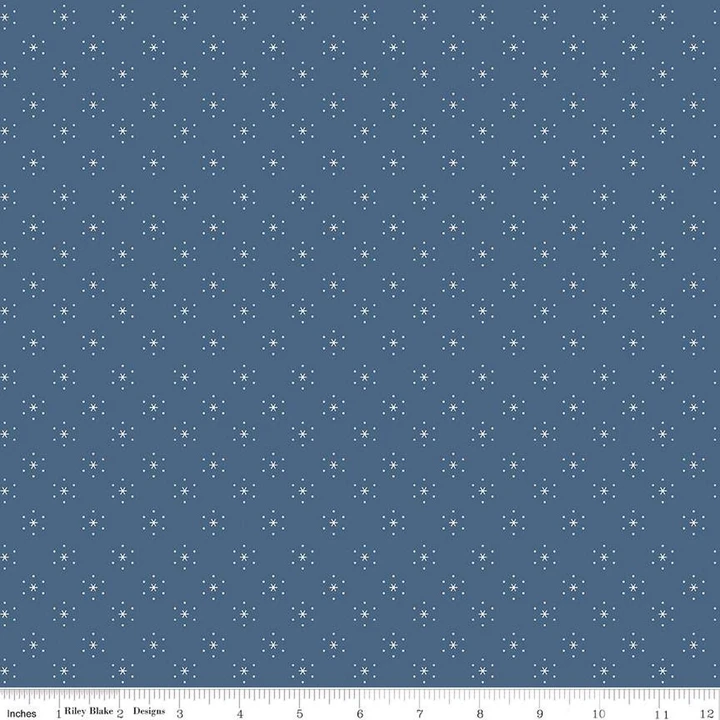 Americana Denim Sparkle Starburst Cotton Fabric