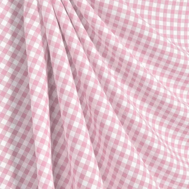60" Wide 1/4" Gingham Check Fabric - Pink