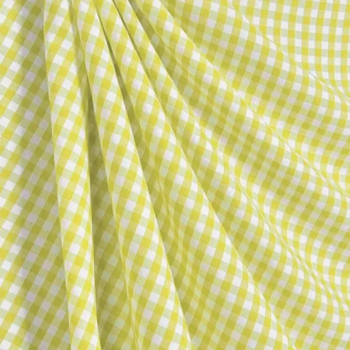 60" Wide 1/4" Gingham Check Fabric - Yellow