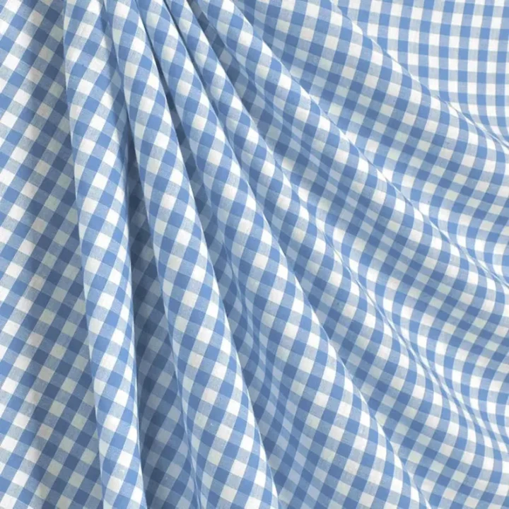 60" Wide 1/4" Gingham Check Fabric - Blue