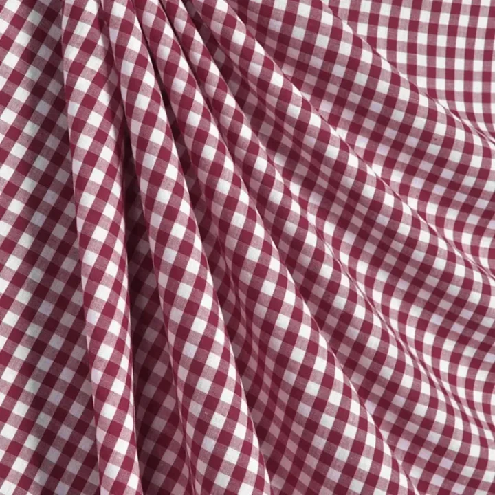 60" Wide 1/4" Gingham Check Fabric - Berry