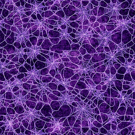 Witchypoo Purple Spiderweb Halloween Cotton Fabric