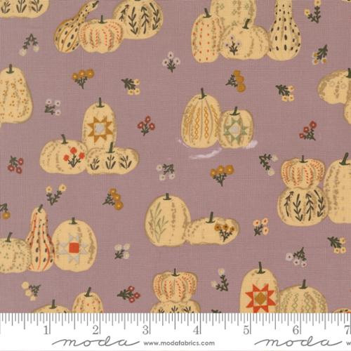 Windfall Soft Thistle Pumpkins & Florals Cotton Fabric