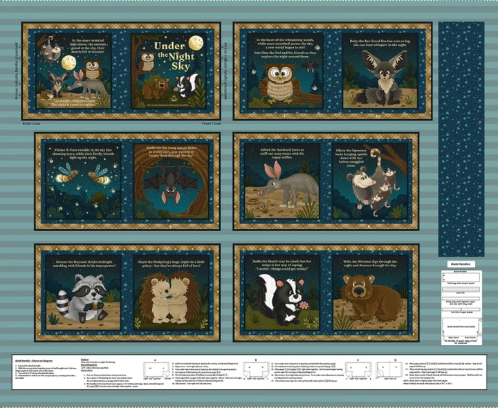 Under the Night Sky Cloth Book Panel 36"