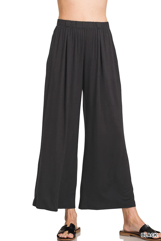 Soft Stretch Wide Leg Lounge Pants with Pockets