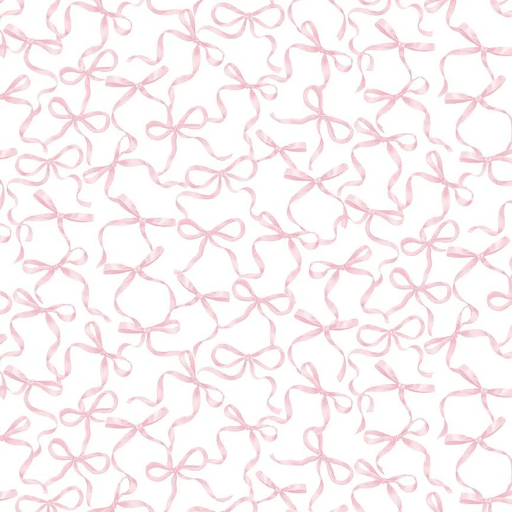 Pretty in Pink Ribbon Bows Cotton Fabric