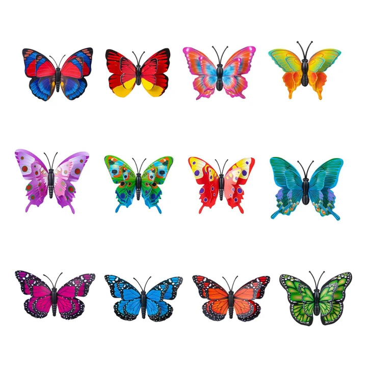 Colorful Magnetic Butterflies for Porch Geese, Flamingos & Décor
