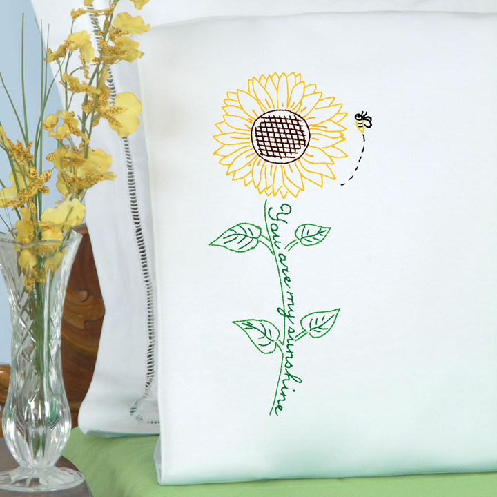 Sunflower Perle Edge Pillowcases
