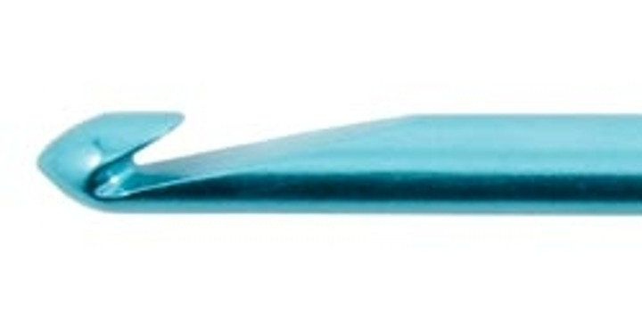 Susan Bates Silvalume Aluminum Crochet Hook 5.5" Size H8 - Turquoise