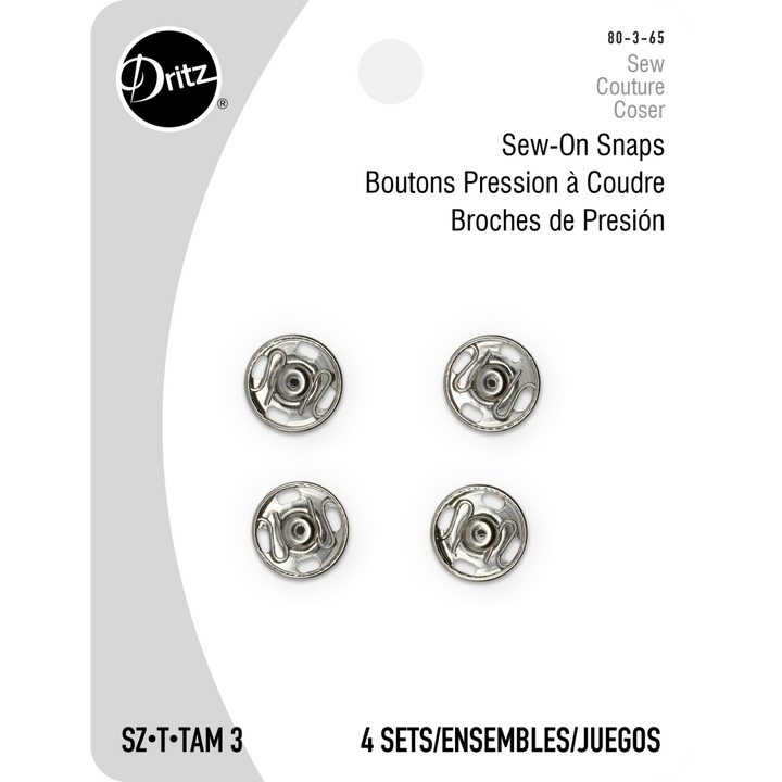 Sew-On Snaps, Nickel