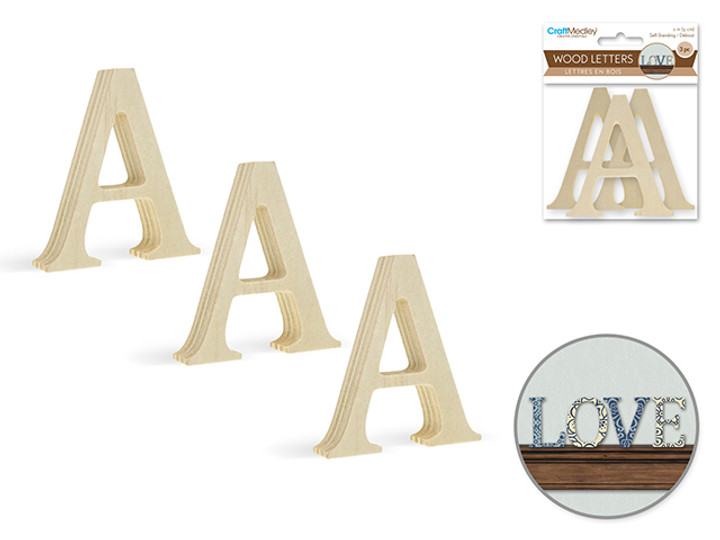 3pk 2" Standing Letter A