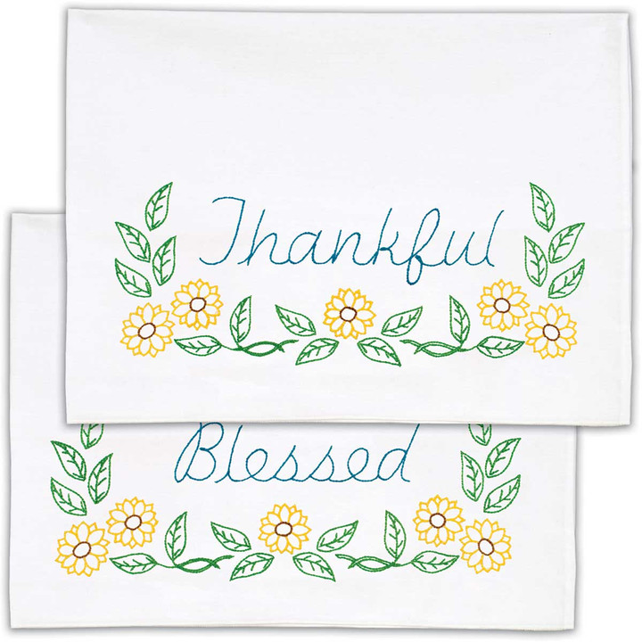 Thankful & Blessed Perle Edge Pillowcases