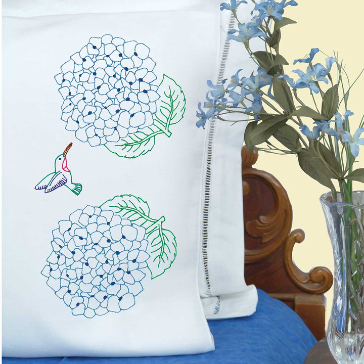 Hydrangeas Perle Edge Pillowcases