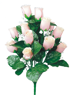 Colorfast Lillian Rose Bud Bush - Beige With Pink Tips