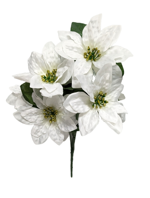 Crinkle Leaf White Poinsettia Bush