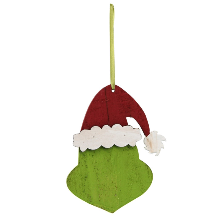 Green Monster Santa Hat Ornament