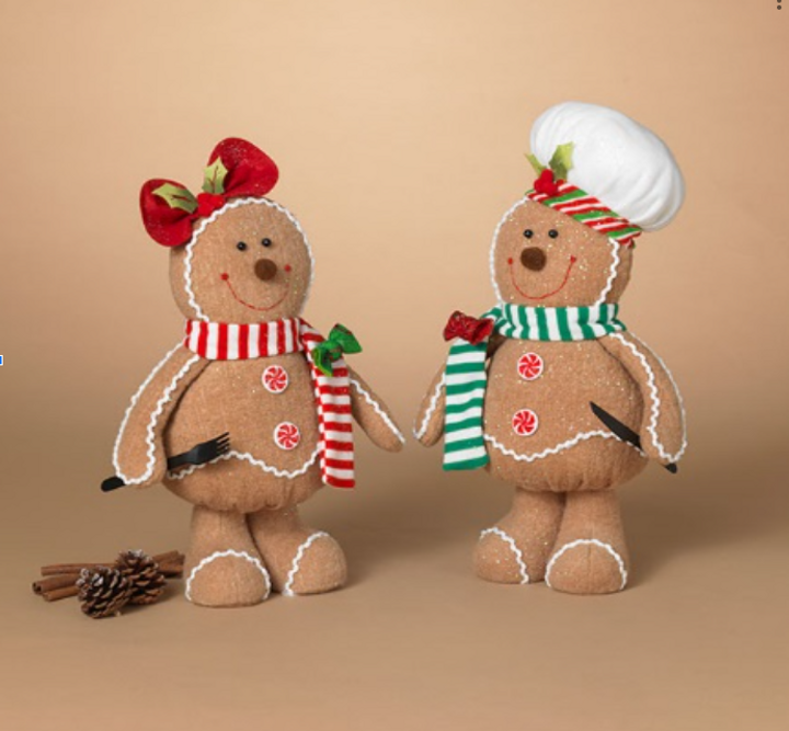 15" Standing Gingerbread Plush - You Choose Gingerbread Boy or Gingerbread Girl