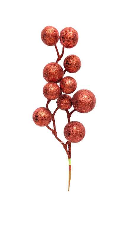 11" Glitter Ball Pick - Red