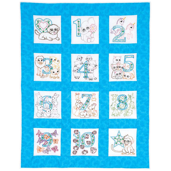 Numbers 1,2,3 Nursery Quilt Blocks
