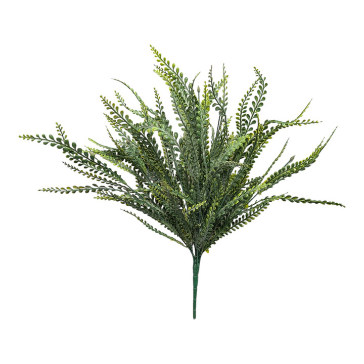 22" Button Fern / Bead Grass Bush - Variegated Green