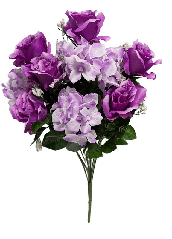 Orchid Purple Roses & Hydrangeas With Gypso