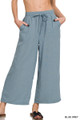 Zenana Woven Crepe Cropped Pants - Multiple Colors