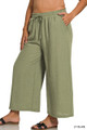Zenana Woven Crepe Cropped Pants - Multiple Colors
