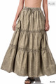 Plus Woven Acid Wash Tiered Ruffle Maxi Skirt - Multiple Colors