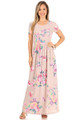 Floral Print Short Sleeve Maxi Dress