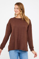 Plus Textured Knit Long Sleeve Pullover