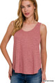 Knit Double Scoop Neck Sleeveless Top