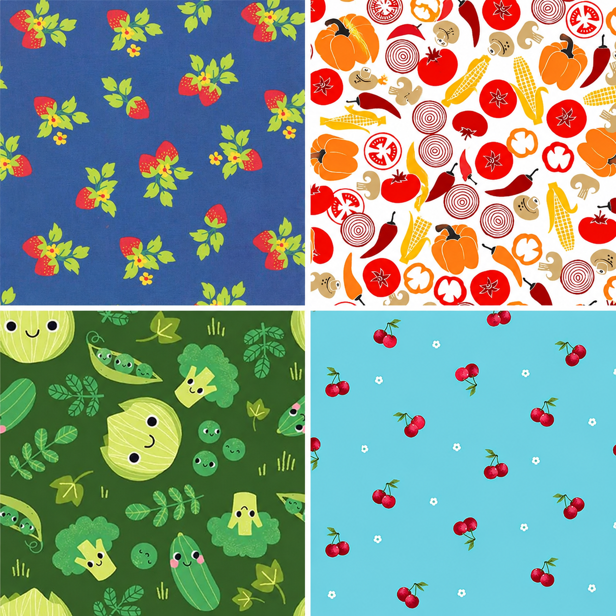 Fruits, Veggies & Grilling Fabrics